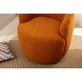 thumbnail image 4 of Jopath Swivel Accent Armchair, Barrel Chair With Black Powder Coating Metal Ring Teddy Fabric Accent Chair for Living Room Bedroom Reading Waitingroom Caramel, 4 of 9