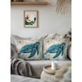 thumbnail image 6 of Outdoor Pillow Waterproof 1 Pack, Teal Sea Turtle Coastal Patio Throw Pillows for Couch Bed Sofa with Insert, Vintage Summer Beach Nautical Decorative Travel/Reading/Camping Pillow Set 18x18 Inch, 6 of 8