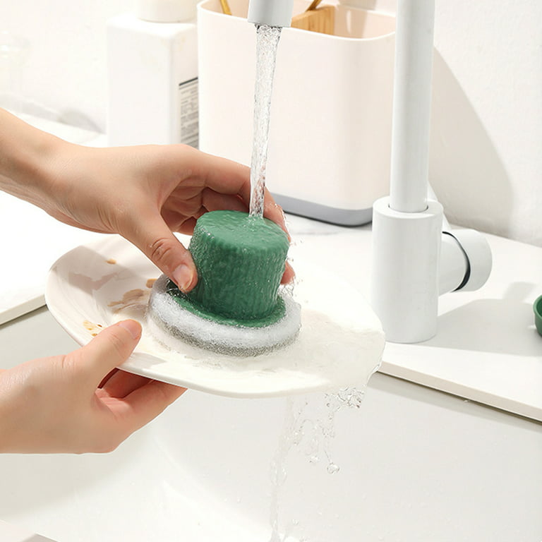 Dish Washing Kitchen Sponge Brush with Detachable Cleaner
