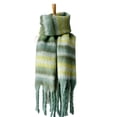 thumbnail image 1 of Bufanda cálida de invierno para mujer, Mantón largo, bufandas grandes, bufanda a rayas con flecos, manta gruesa para clima frío, bufandas de Color, 1 of 5