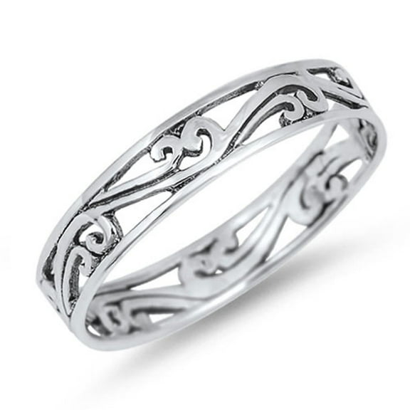 Women's Eternity Style Ring .925 Sterling Silver Band Jewelry Female Male Unisex Size 8