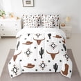 thumbnail image 3 of Manfei Hippie Aztec Abstract Twin Bedding Sets 7-Piece for Kids, Tribal Cowgirl Cowboy Bedding Comforter Set, Cactus Botanical Reversible Sheet Sets, Breathable Home Decor, 3 of 8
