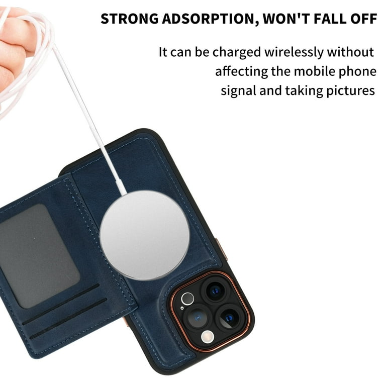 Dteck for iPhone 11 Pro Max Wallet Case, Compatible with MagSafe