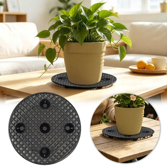 PARTGRE Flower Pots Outdoor 30Cm / 12 Inch Black Elevator Round Stand Heavy Duty Holder For Garden Yellow XL