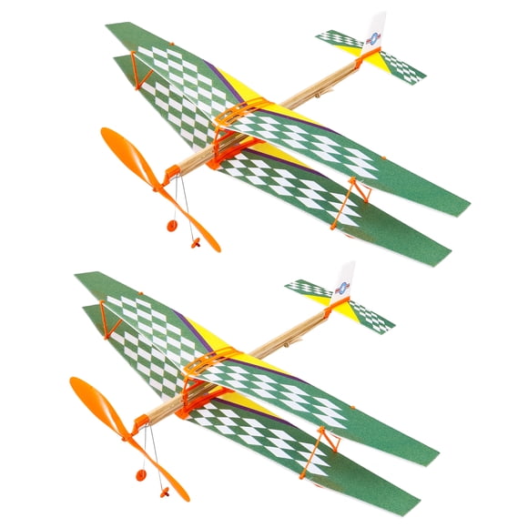 2 piezas de planeador de avión propulsado con banda elástica, materiales para armar, modelo de planeador, juego de materiales para manualidades, juguete educativo (color aleatorio)