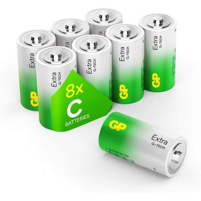 GP Pilas C LR14 1.5V – Paquete de 8 | Energía Duradera, Rendimiento Excepcional | Baterías C para Linternas, Juguetes, Radios y Más