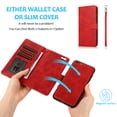 thumbnail image 3 of iPhone 7/iPhone 8 Case, Cover for iPhone SE 2020(2nd Gen), Allytech Support Magnetic Car Mount Detachable Case with Lanyard Wallet Vegan Leather Shockproof Stand Case for iPhone SE 2020, Red, 3 of 8