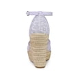 thumbnail image 2 of BLISSFUL STEP Women's Shoes Floral Lace Espadrille Wedge Heel Open Toe Sandals Purple Flower 5.5, 2 of 7