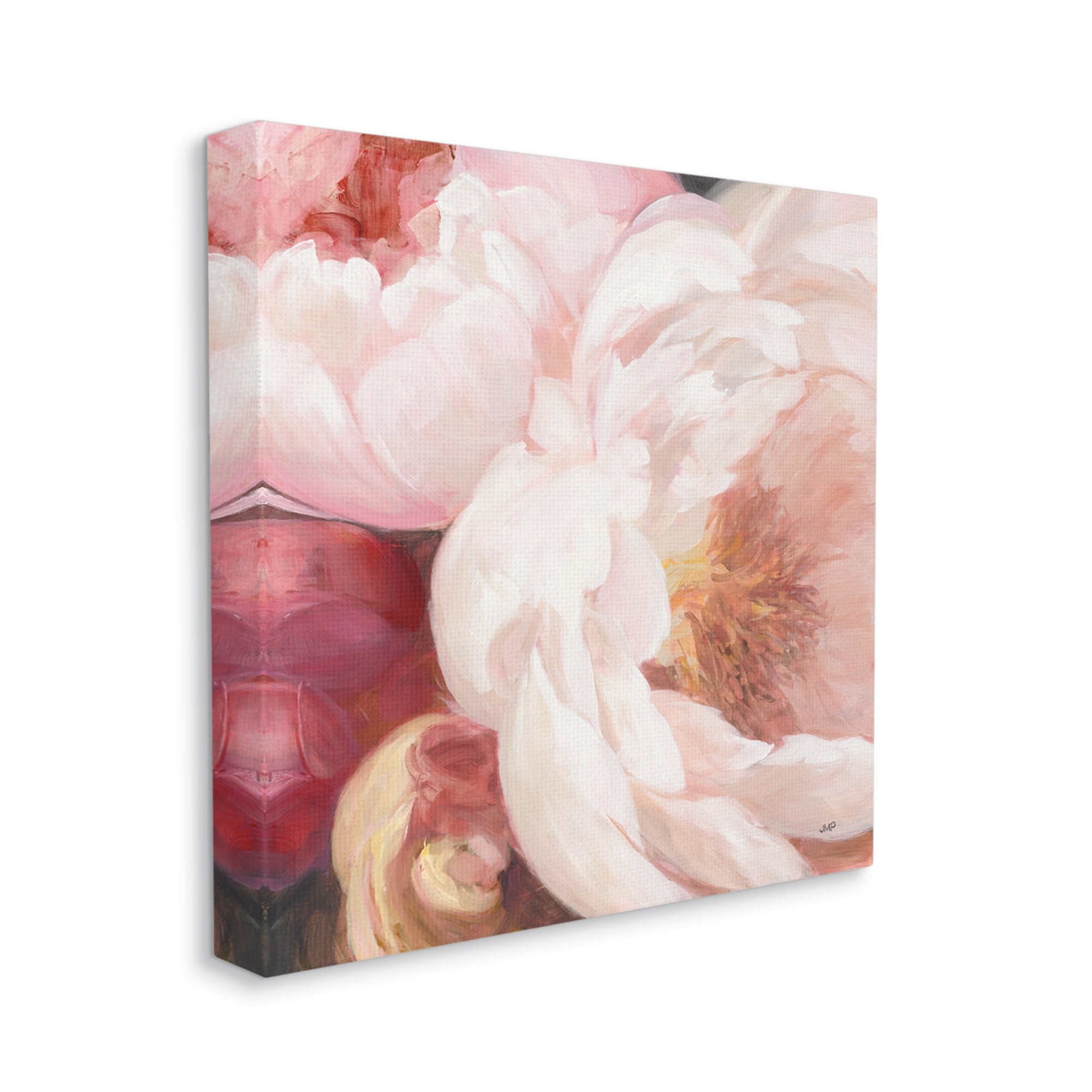 Stupell Industries Pink Peonies Cluster Soft Edge Flower Petal Painting, 24 x 24,Design by Julia Purinton