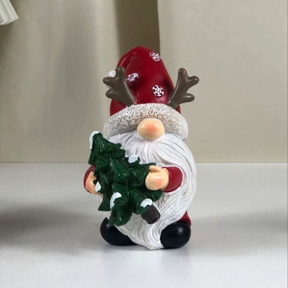 PEONAVET Elderly People Holding Things Christmas Gnome Decor Winter Table Swedish Tomte Dwarf Figurines Decor Indoor Home Decorations Resin