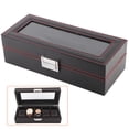 thumbnail image 3 of Slot 5 Slot Watch Box Travel Carbon Fiber Case Jewelry Display Storage Collector Organizer, 3 of 8