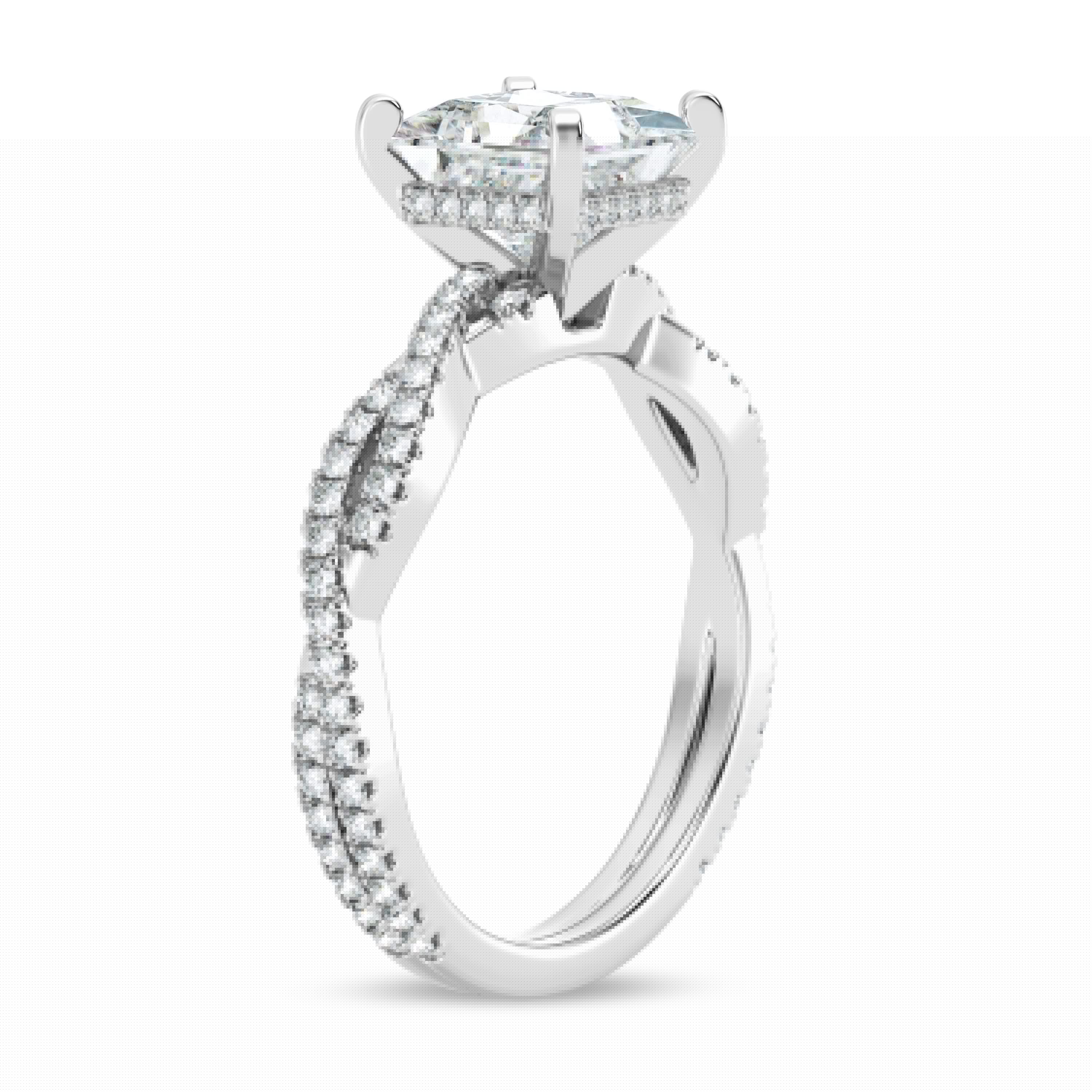 thumbnail image 2 of Empire Jewelry 1.7 Ct Twisted Solitaire Engagement Ring - Princess Cut Moissanite - 14K White Gold Plated Wedding Jewelry for Special Occasions, 2 of 3