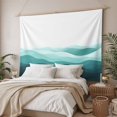 thumbnail image 3 of Teal Ombre Tapestry for Bedroom Wall Hanging Tapestry, Summer Minimalist Ocean Waves Ceiling Backdrop Tapestries Poster Blanket Wall Decor for Teens Room Living Room Dorm 39" x 59", 3 of 8
