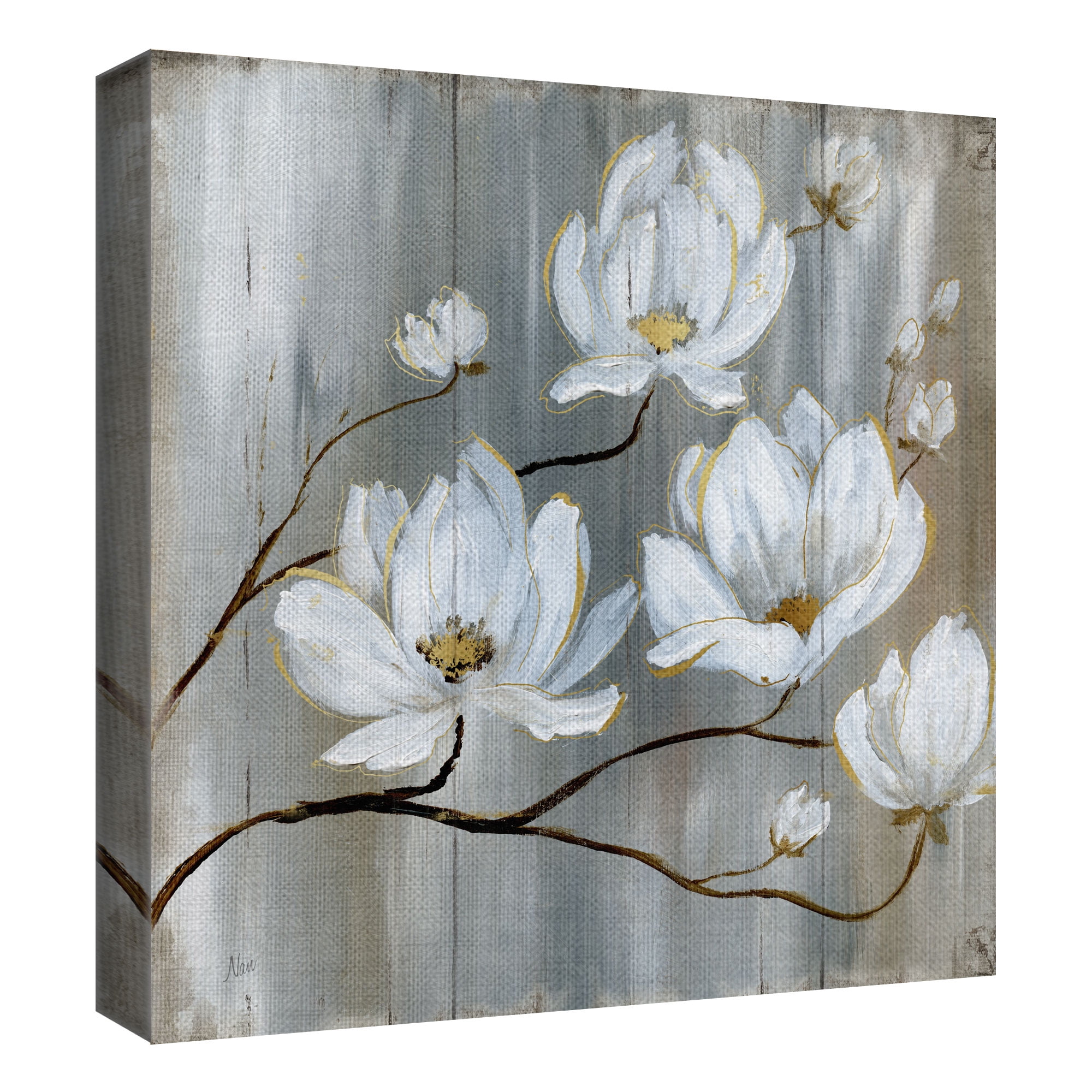 Masterpiece Art Gallery Summer in Neutral Paperwhite Flowers I & II by Nan Canvas Art Print 16" x 16"