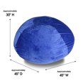 thumbnail image 3 of 4FT Velvet Bean Bag Chair for Kids and Adults, Plush Floor Chair with Washable Cover, Comfy Lounge Chair for Bedroom Living Room, Blue, 3 of 8