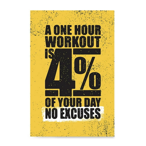 EzPosterPrints - Gym Inspiration Motivation Quotes - Poster Printing - Inspirational Motivational Wall Art Print for Home Office Decor - No Excuses - 18X24 inches