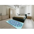 thumbnail image 5 of Ahgly Company Machine Washable Indoor Rectangle Transitional Silk Blue Area Rugs, 2' x 5', 5 of 7