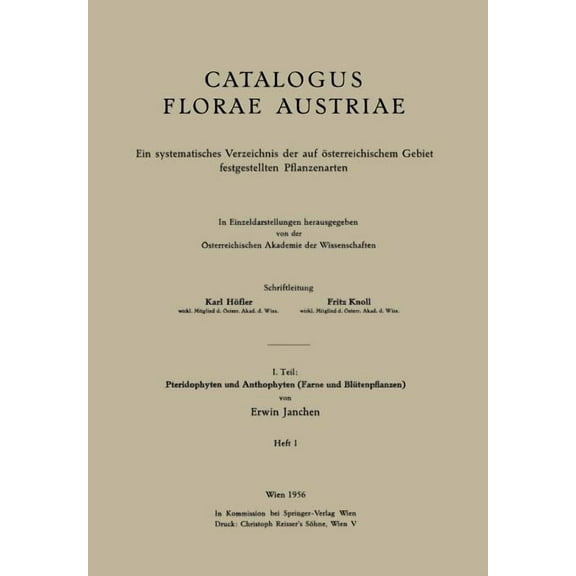 I. Teil: Pteridophyten Und Anthophyten (Farne Und Blütenpflanzen), (Paperback)