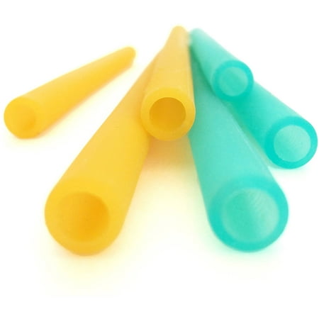 Siliskin Silicone Straws, 6pk, Teal/Orange