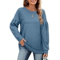 thumbnail image 2 of Sudadera de manga larga con empalme para mujer, sudadera de manga larga con empalme para mujer, sudadera de cuello redondo para mujer, jersey de cuello redondo para mujer confeccionado a la perfección, 2 of 6