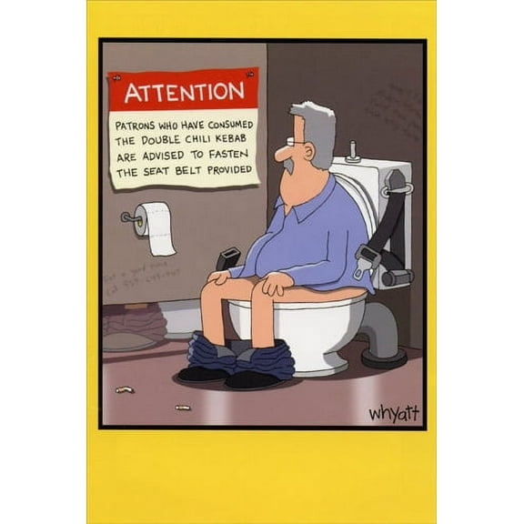 Nobleworks Warning in Bathroom Stall Funny / Humorous Tim Whyatt Birthday Card