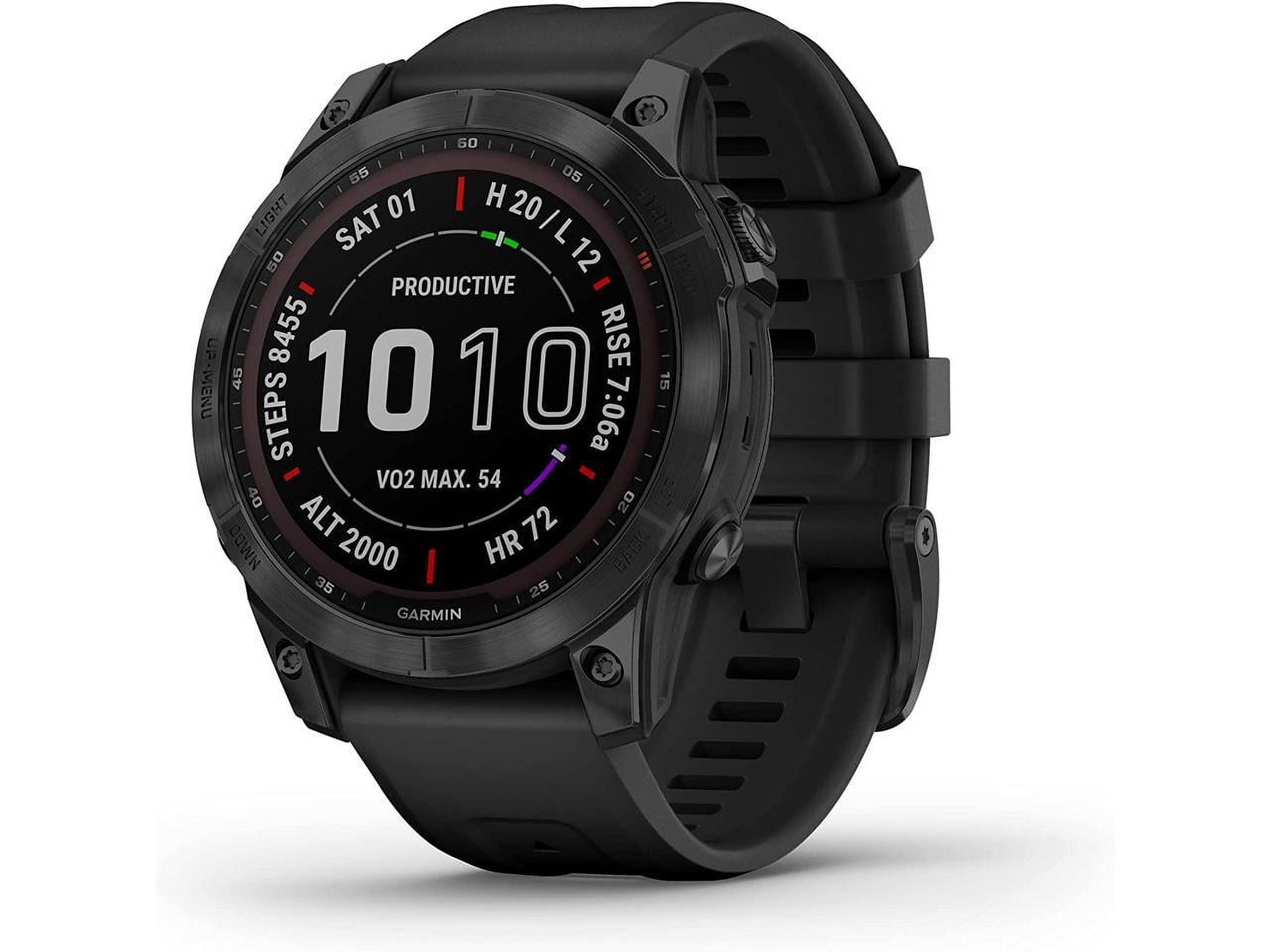 fenix 7 Sapphire Solar, Black DLC Titanium with Black Band