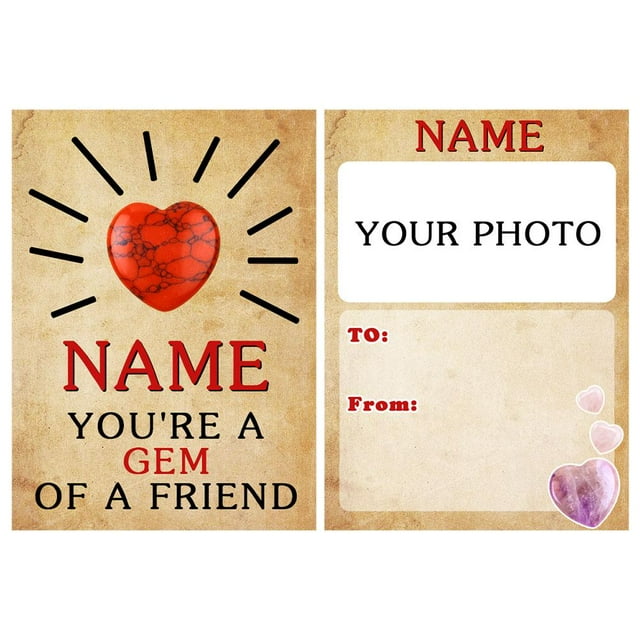 Customized Valentines Day Gifts for Kids Holiday Greeting Cards Name Photo Texts R6O7