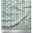 thumbnail image 1 of Soimoi Green Poly Georgette Fabric Anemone & Roses Floral Print Decor Fabric Printed By the Yard 42 Inch Wide, 1 of 3