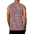 thumbnail image 3 of Men'S Ink Splatter Print Sleeveless Tank Top Casual Breathable Athletic Shirt For Workout Gym And Street Style Outfits Tank,Brown,XXL, 3 of 3