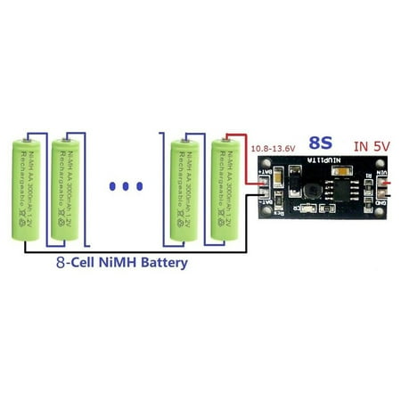 

QXKE 1-8 Cell 1.2V 3.6V 4.8V 6V 9.6V Nimh Nicd Battery Dedicated Charger Module Board
