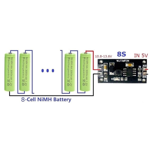 -8 Cell .2V 3.6V 4.8V 6V 9.6V Nimh Nicd Battery Dedicated Charger Module Board 8-Cell(8S)