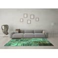 thumbnail image 3 of Ahgly Company Indoor Square Patchwork Turquoise Blue Transitional Area Rugs, 6' Square, 3 of 4