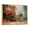 thumbnail image 2 of Designart "Scarlet Trek Blooming Journey" Bicycle Floater Framed Wall Art Living Room, 2 of 5