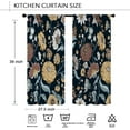 thumbnail image 6 of Retro Boho Black Floral Kitchen Curtains Rod Pocket Vintage Flower Aesthetic Bohemian Tropical Small Short Cafe Tier Abstract Curtains Window Treatment Drapes Decor(27.5W X 39L Inch 2 Panels), 6 of 6