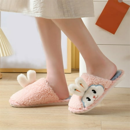 

Women Slippers Autumn And Winter Indoor And Outdoor Fashion Comfortable Cute Cartoon Flat Non Slip Pink 7