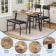 thumbnail image 2 of Yeshouse Juego de mesa de comedor de 4 piezas, con 2 sillas y banco, estructura de metal y tablero de madera, ideal para 4 personas en espacios pequeños y apartamentos, 2 of 6