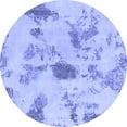 thumbnail image 1 of Ahgly Company Machine Washable Indoor Round Abstract Blue Modern Area Rugs, 7' Round, 1 of 4