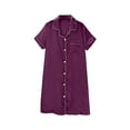 thumbnail image 4 of Ihph7 Satin Nightgowns for Women Button Down Nightgown Summer Nightgowns for Women Sleep Dress Night Shirts for Women Sleepwear Women's Sleepwear Sleep Shirts for Women Dark Purple M, 4 of 9