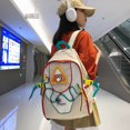 thumbnail image 1 of Bolso Mujer Mochila Vintage Color Block Viaje Gran Capacidad Mochila Blanco FLhrweasw Nuevo, 1 of 8