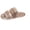 Yellow, variant on Women’s Plush Slide Slippers, Open Toe Double Strap Fluffy Cozy House Slides, Soft Cushioned Non-Slip Flat Winter Indoor Outdoor Bedroom Slippers