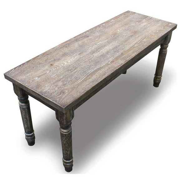 Demi Rustic Dining Bench, Weathered Grey