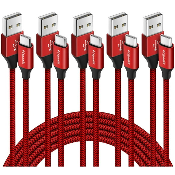 Cable USB-A a USB-C etguuds, paquete de 5, carga rápida