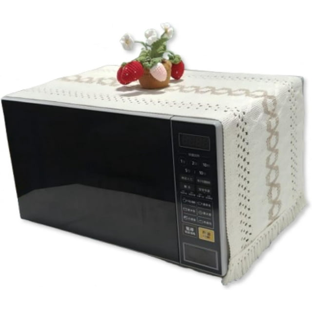 YASSINHE Microwave Oven Dust Cover Cotton Linen Fabric Cloth Protector Decorative Kitchen Appliance Cover-Stripe 1