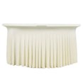 thumbnail image 3 of Efavormart Ivory Wavy Spandex Fitted Round 1-Piece Tablecloth Table Skirt, Stretchy Table Cover with Ruffles - 6ft, 3 of 6