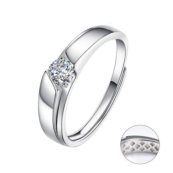 Whudwhu Couple Ring in D Color 925 Sterling Silver Wedding Jewelry