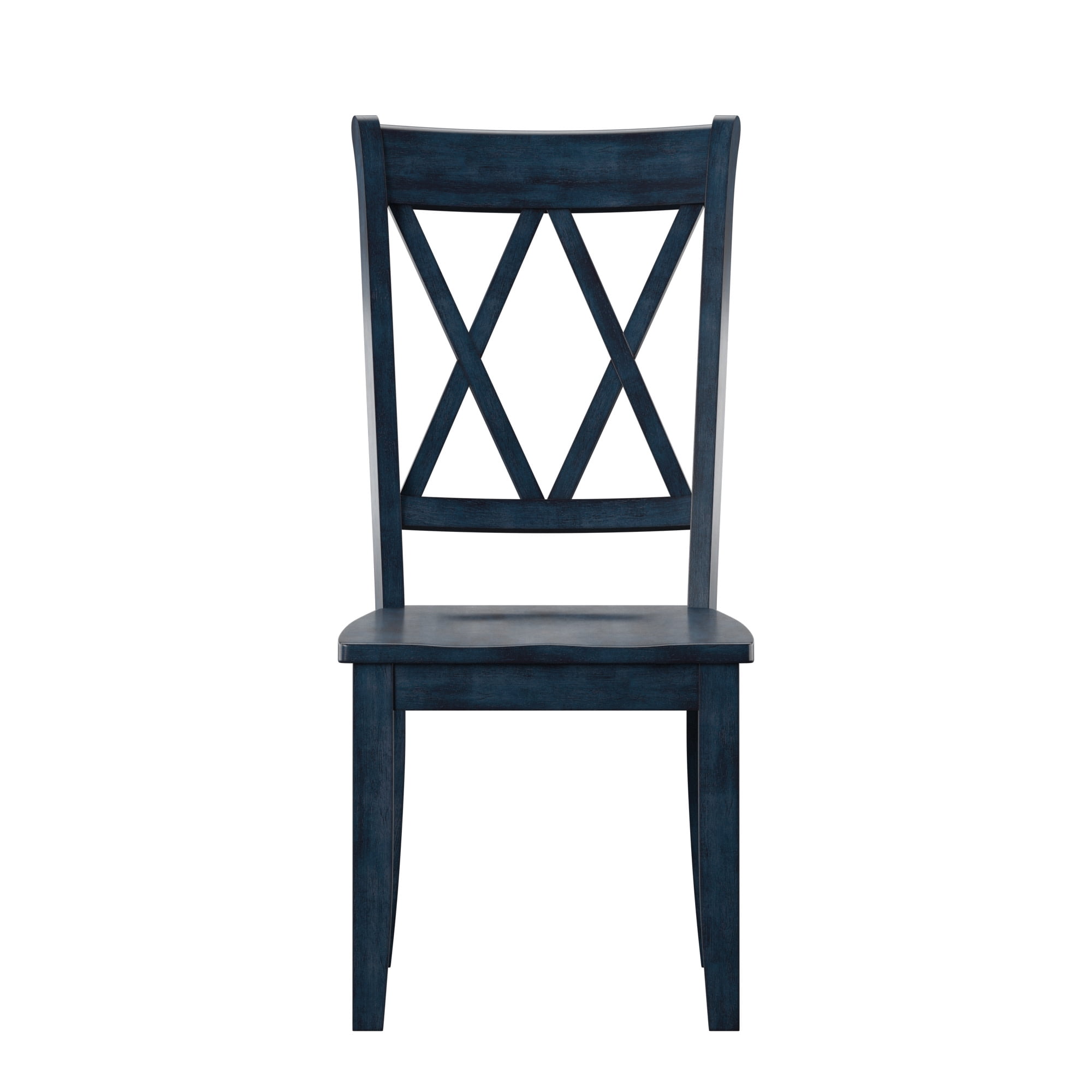 Weston Home Antique Denim Farmhouse Wood Dining Side Chairs (Set of 2)