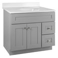 thumbnail image 3 of Brookings 37 Inch Bathroom Vanity with Top, Ready to Assemble, Painted Sherwin Williams® Gray – Design House, 597807, 3 of 25