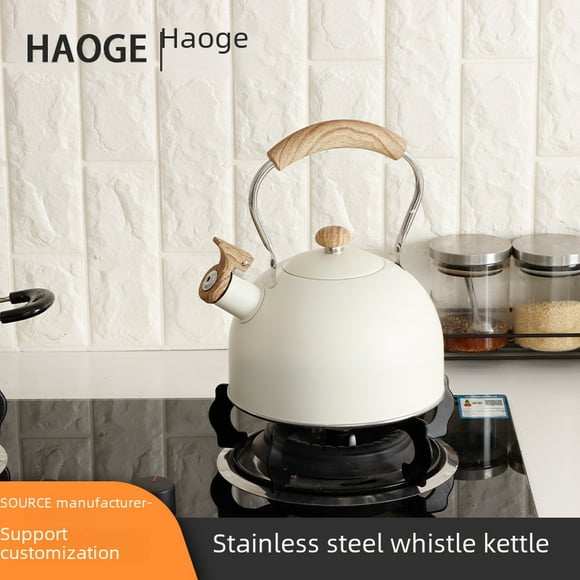 Nouvelle Arrivée Bouilloire Sifflante en Acier Inoxydable Blanc 2,5l avec Design en Forme de Cloche - Durable, Résistante à la Rouille, Universelle pour Cuisinières Électriques, Plaques à Gaz et Fours - Essentiel de Cuisine Élégant pour Usage Quotidien