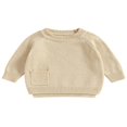 thumbnail image 1 of Baby Girl Boy Knit Pullover Sweater Fall Winter Warm Sweatshirt Tops with Pocket, 1 of 6