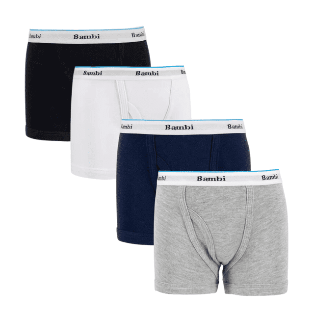 Boxer para niño BAMBI Calzon Corte Short Corto Suave y Comoda para niño Paquete de 4 Piezas